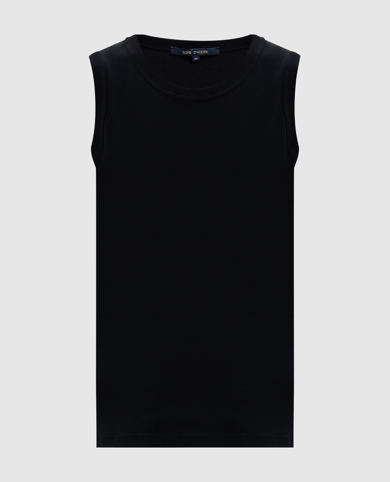 Black ribbed tank top