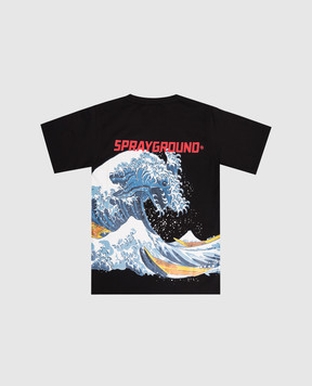 Sprayground Children's black Japan Wave T-shirt SPY263BLK
