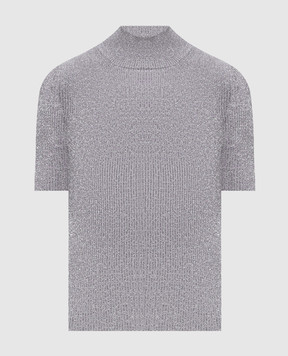 Missoni Gray ribbed top with lurex DC26WN03BK01H3