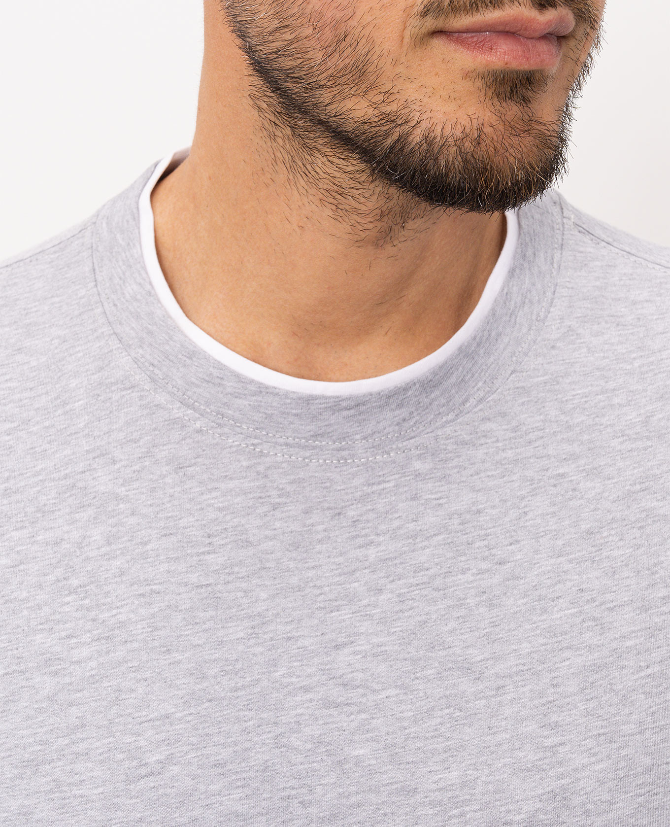 

Melange grey T-shirt with layering effect Brunello Cucinelli