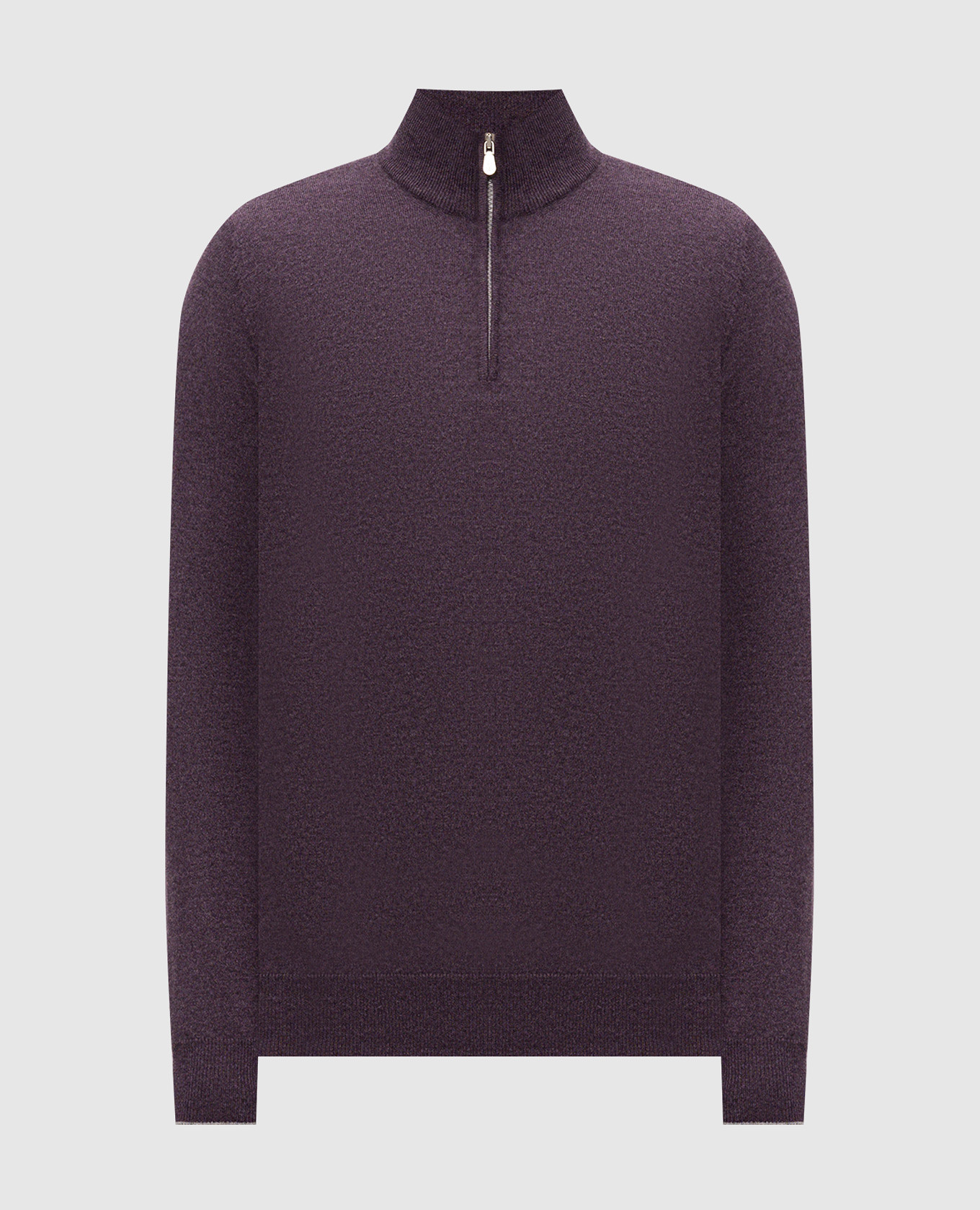 Purple cashmere jumper with zipper