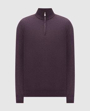 Brunello Cucinelli Purple cashmere jumper with zipper M2200124