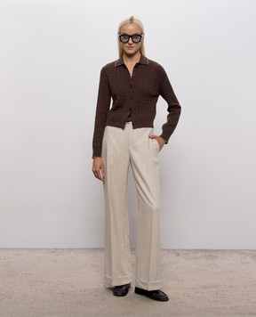 Brunello Cucinelli Brown cardigan with lurex MAZ226116