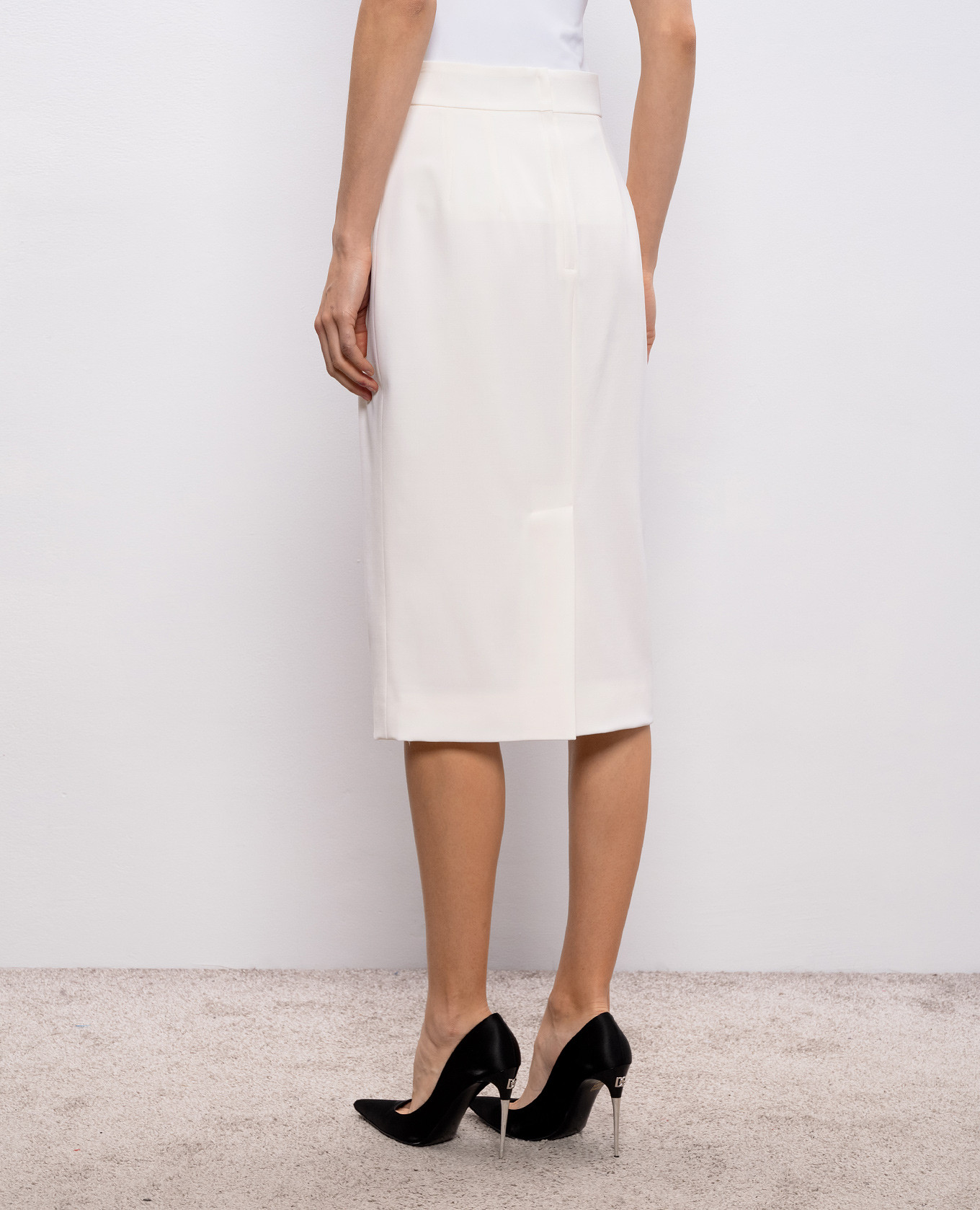 Ivory wool pencil skirt Dolce&Gabbana 4