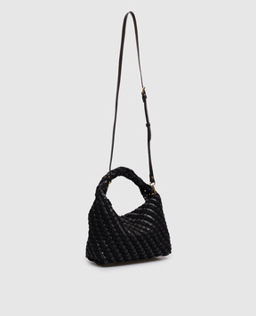 Gianni Chiarini Aurelie Black Woven Hobo Bag BS12065COMMWPLINT