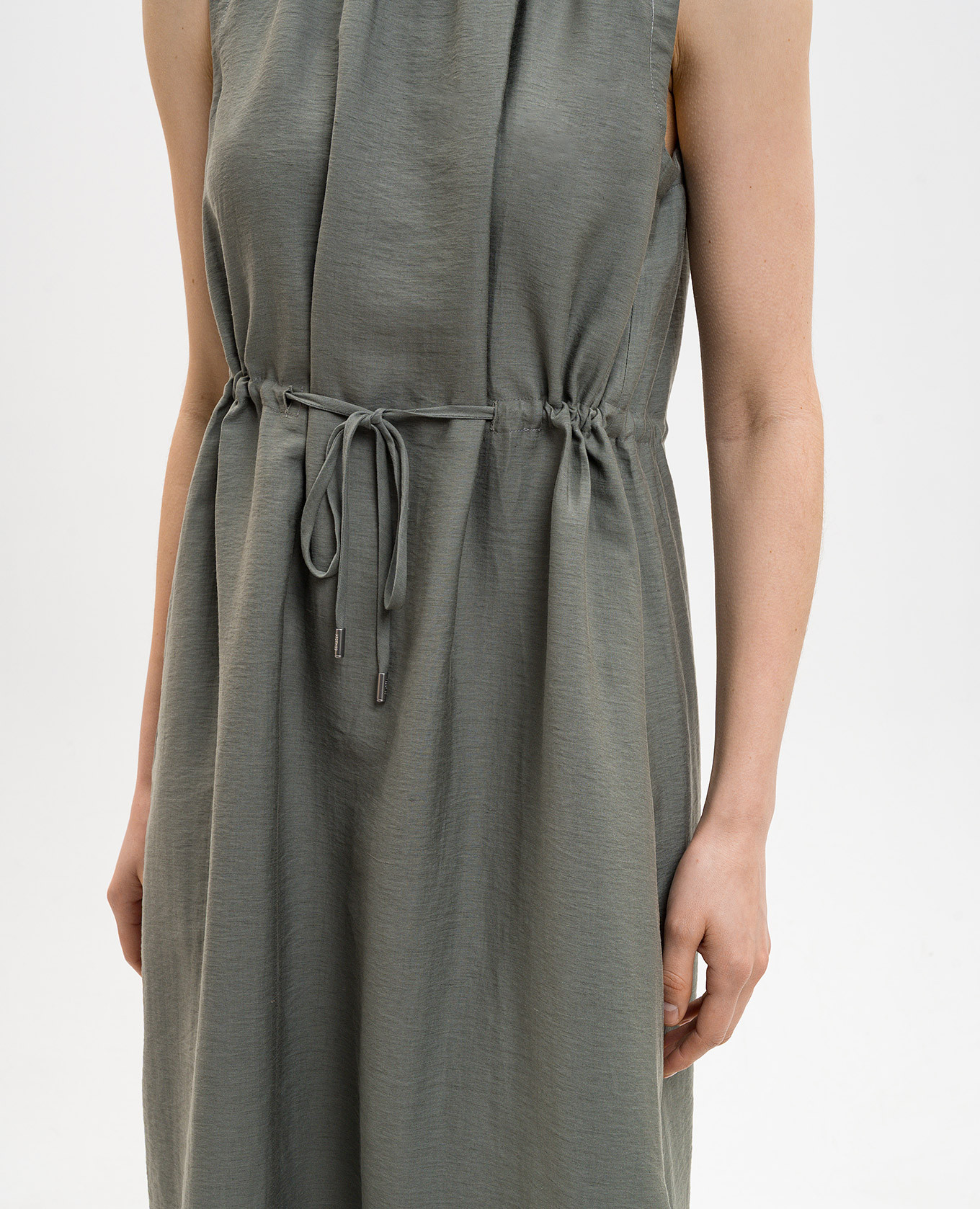 Green dress with linen Peserico 4