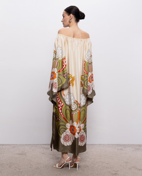 La DoubleJ Goddess silk off-shoulder dress DRE1020SIL029AMB03