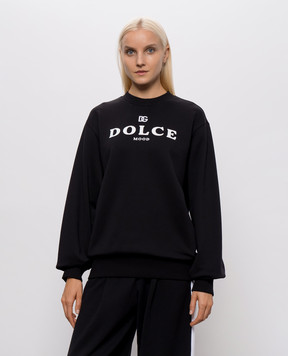 Dolce&Gabbana Black sweatshirt with logo print F9U78ZHU7P4