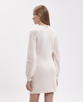 Twinset Ivory dress with wool 262TT3181