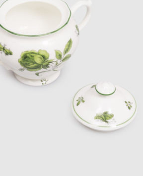 Geminiano Cozzi 1765 White porcelain sugar bowl with lid Rosa Rosae SKBBU319019