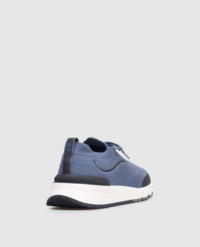 Brunello Cucinelli Blue sneakers with logo MZUAUFO340