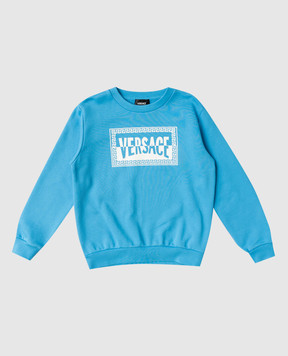 Versace Children's blue sweatshirt with logo print 10183341A16973