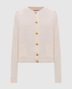 Balmain Beige cardigan with silk GF0KL280KJ53