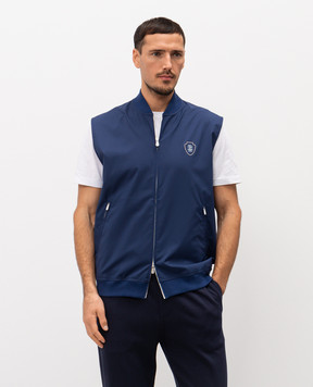 Brunello Cucinelli Blue vest with emblem MB4229083T