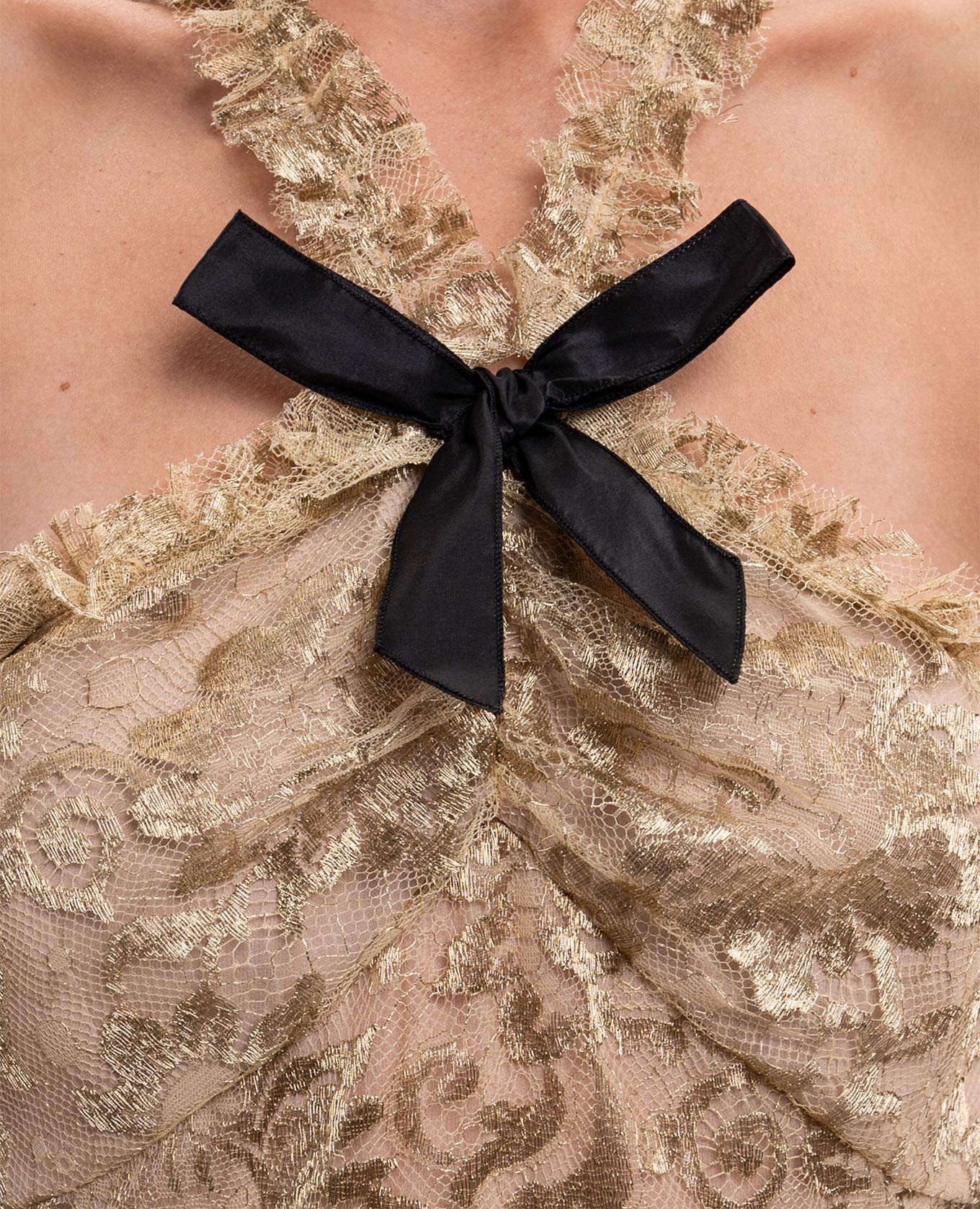 Golden lace midi dress Alessandra Rich 4
