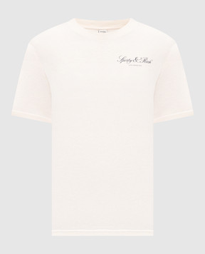 Sporty & Rich Ivory T-shirt with logo print TO11976269WH37m