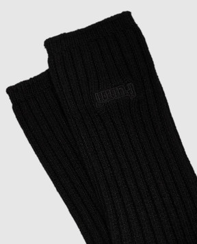 Juun.j Black socks with logo embroidery JC67KTP005