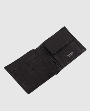 Tom Ford Black leather wallet with contrast logo print Y0278LCL158S