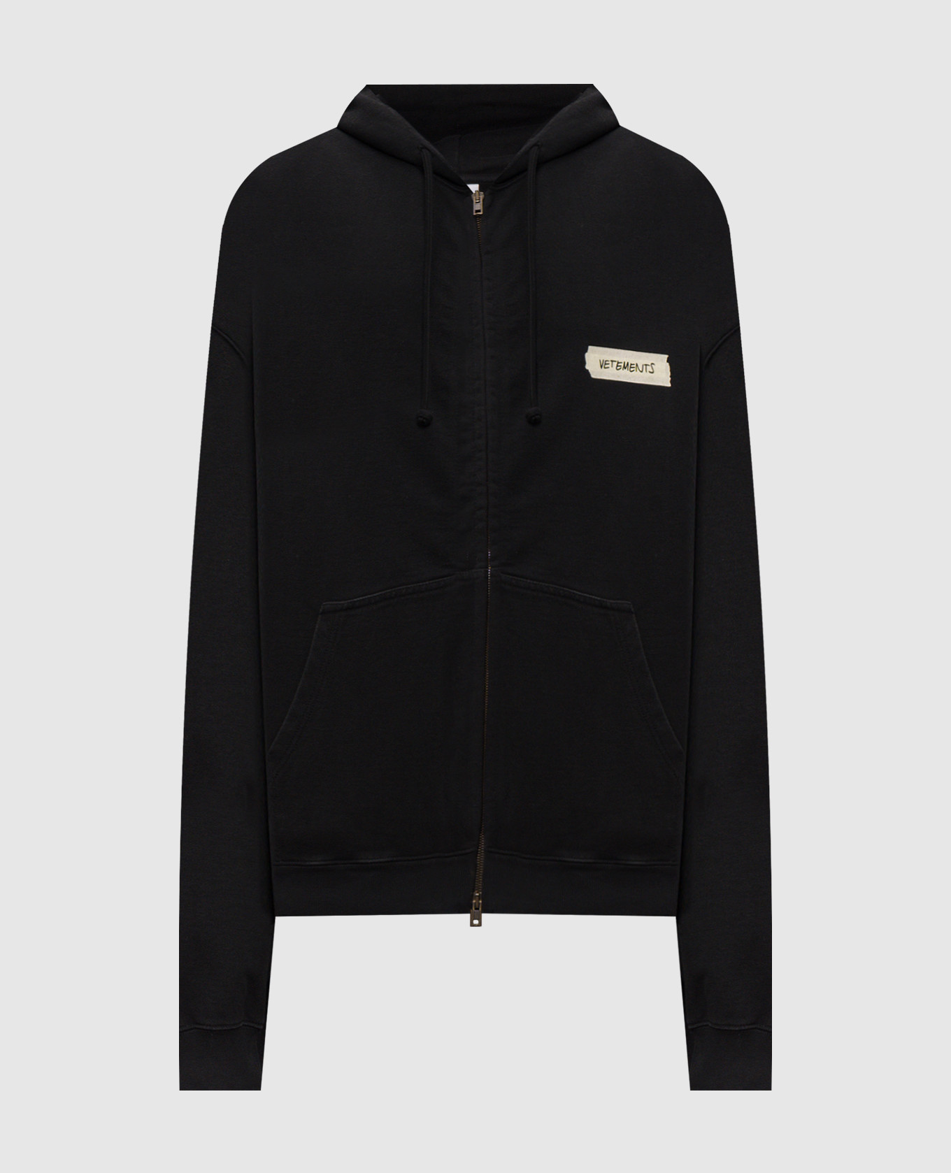 Black sports jacket with logo print Vetements
