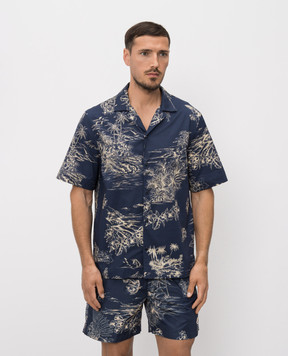 Moncler Blue printed shirt L10912F00047599GH