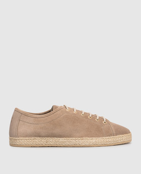 Brunello Cucinelli Brown suede sneakers with emblem MZULNGI650
