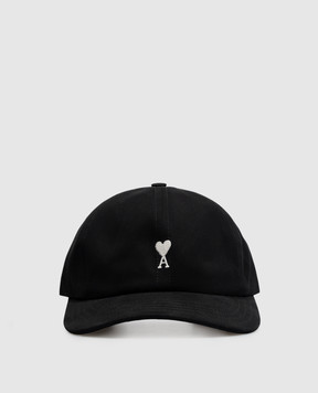 Ami Paris Black cap with embroidered emblem UCP265AW0041w