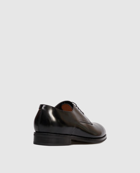 Santoni Black leather glossy derby shoes MCJG18597PI5HNTG