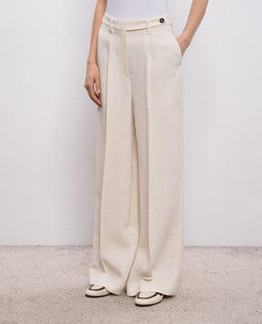 Brunello Cucinelli Ivory linen pants MH126P9138