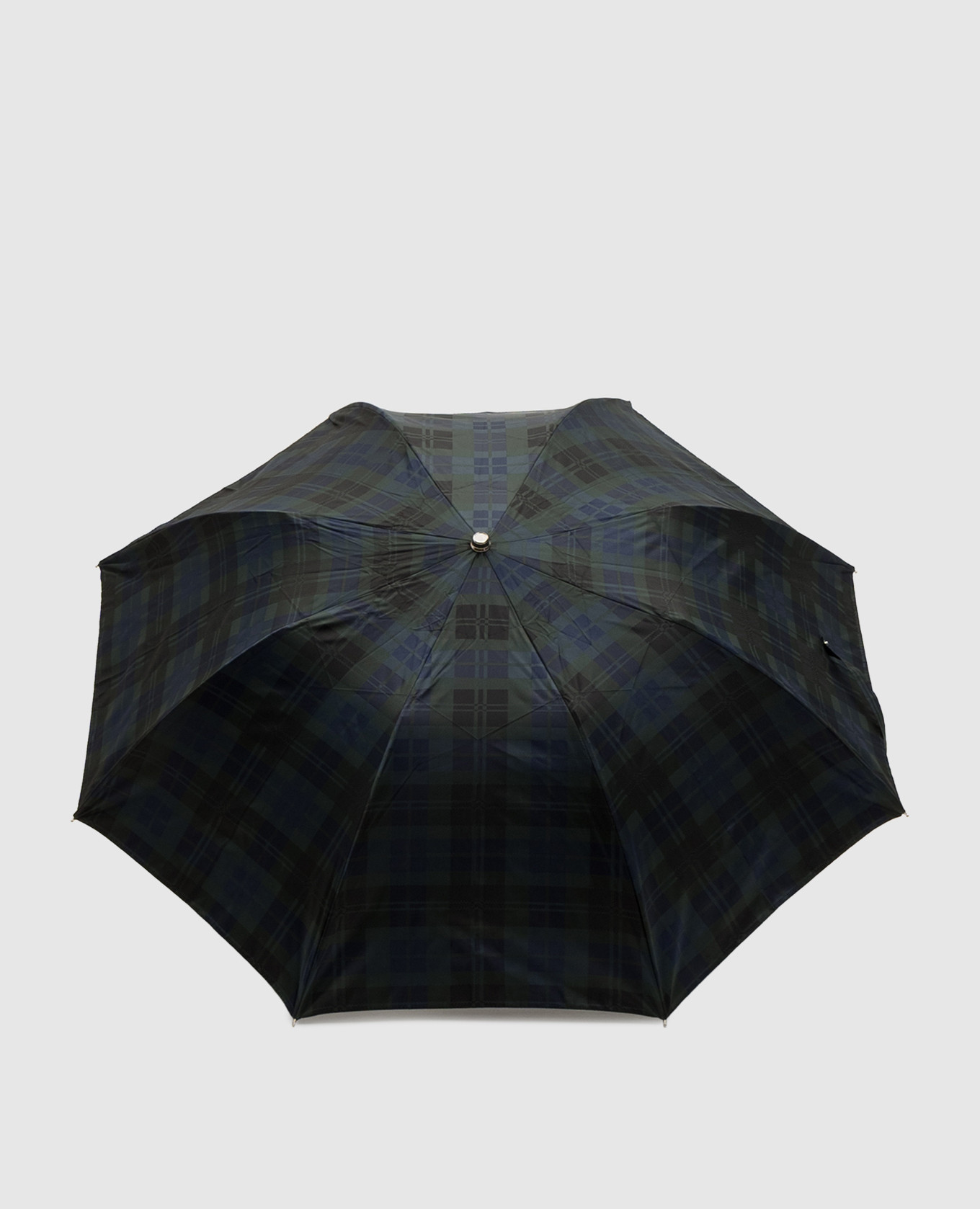 Folding umbrella with checkered leather handle
