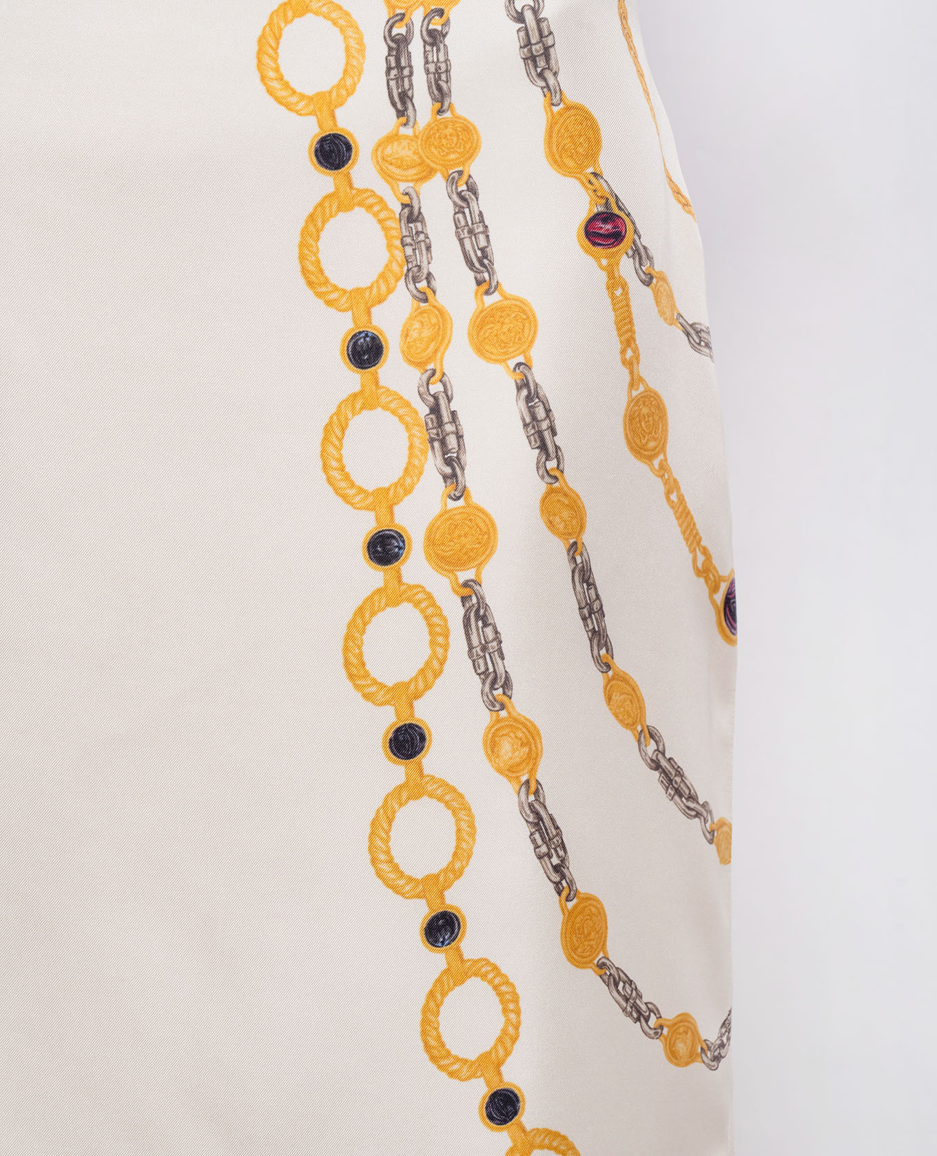 

Ivory printed silk skirt Versace, Beige