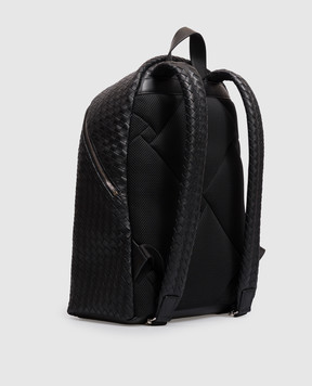 Bottega Veneta Black Intrecciato leather backpack 876359V4RT3