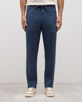 Brett Johnson Blue wool, silk and linen pants SS26P51Z470OCE