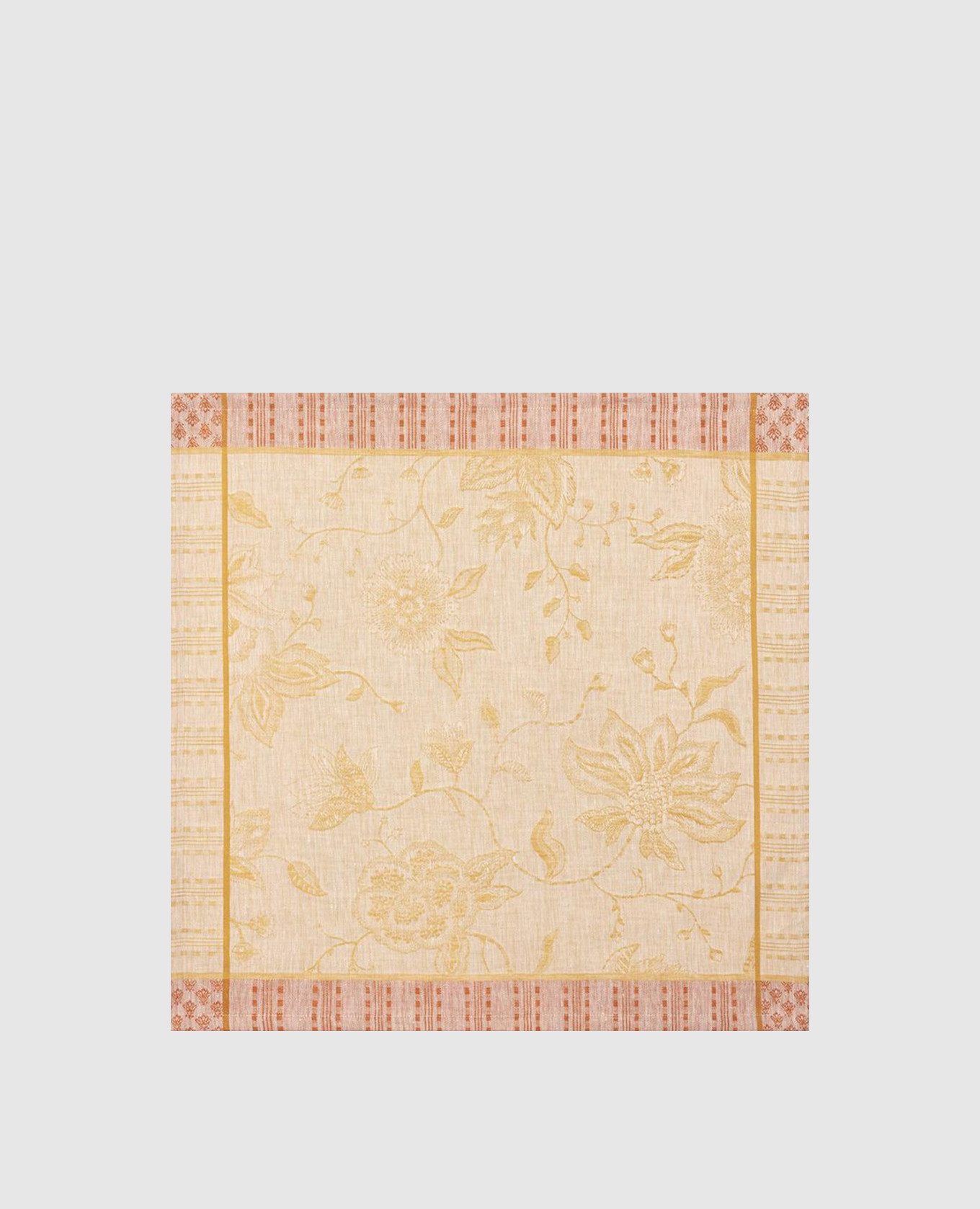 

Yellow Été India linen napkin Le Jacquard Fraincais