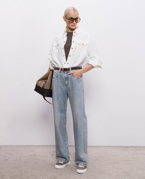 Brunello Cucinelli White shirt with linen MH126NE406