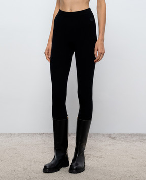 Yves Salomon SKI Black ribbed wool and cashmere leggings 25WKP500XXMA6W