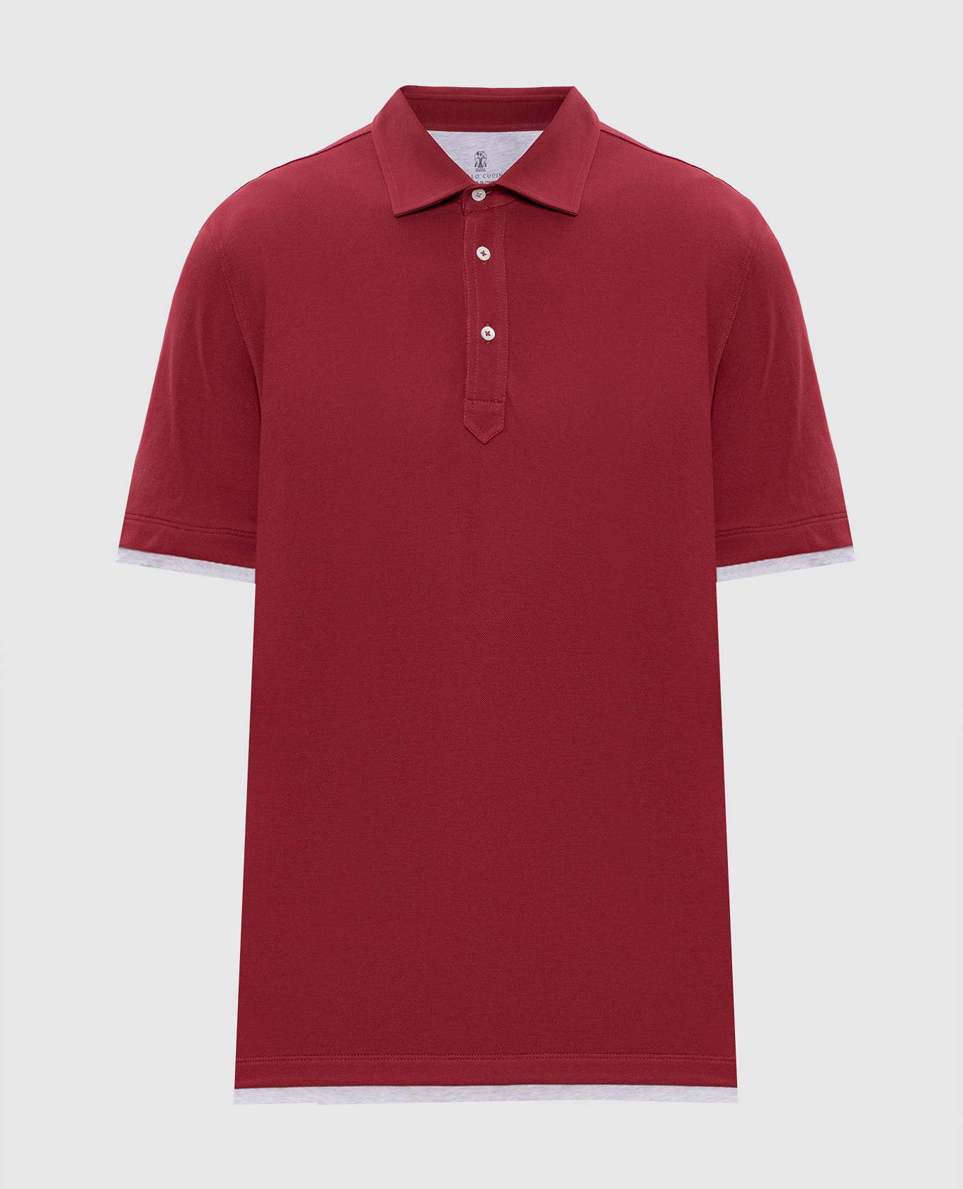 

Burgundy polo with layering effect Brunello Cucinelli