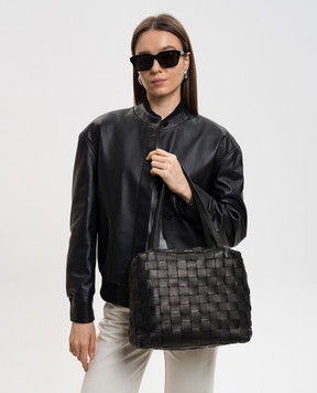 The Row Henri black woven tote bag W1899L637