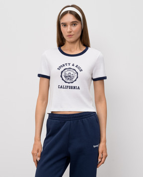 Sporty & Rich White T-shirt with logo print TO073710509WH50