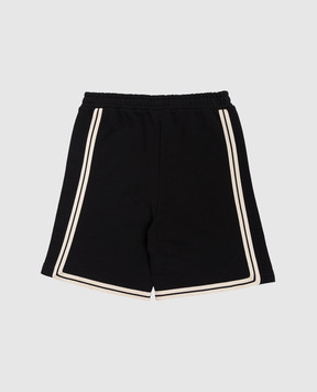 Palm Angels Children's black shorts with logo print PBCI007S26FLE001