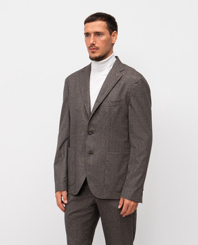 Peserico Brown patterned wool jacket R5100908273