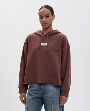 Maison Margiela MM6 Brown hoodie with logo patch S52GU0235M25025