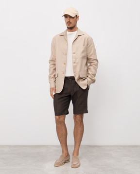 Stefano Ricci Brown linen shorts M1T6100300L0005Q