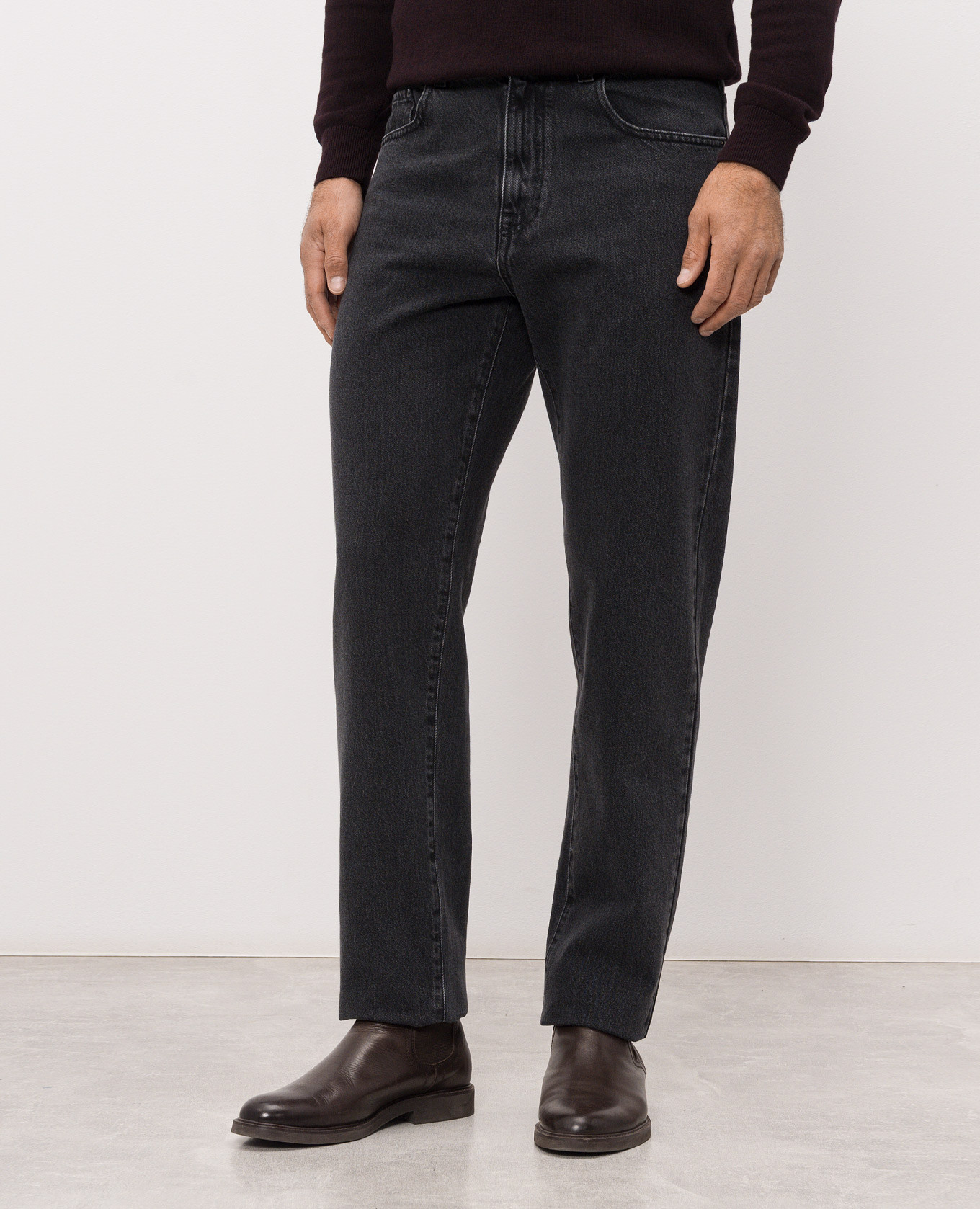 Grey jeans with logo patch Canali 3