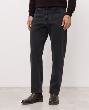 Canali Grey jeans with logo patch PD0166391747
