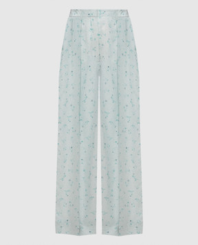 Victoria Beckham Green printed silk pants 1226WTR002857O