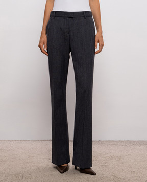 Fabiana Filippi Gray flared pants with wool PAD216F297M267