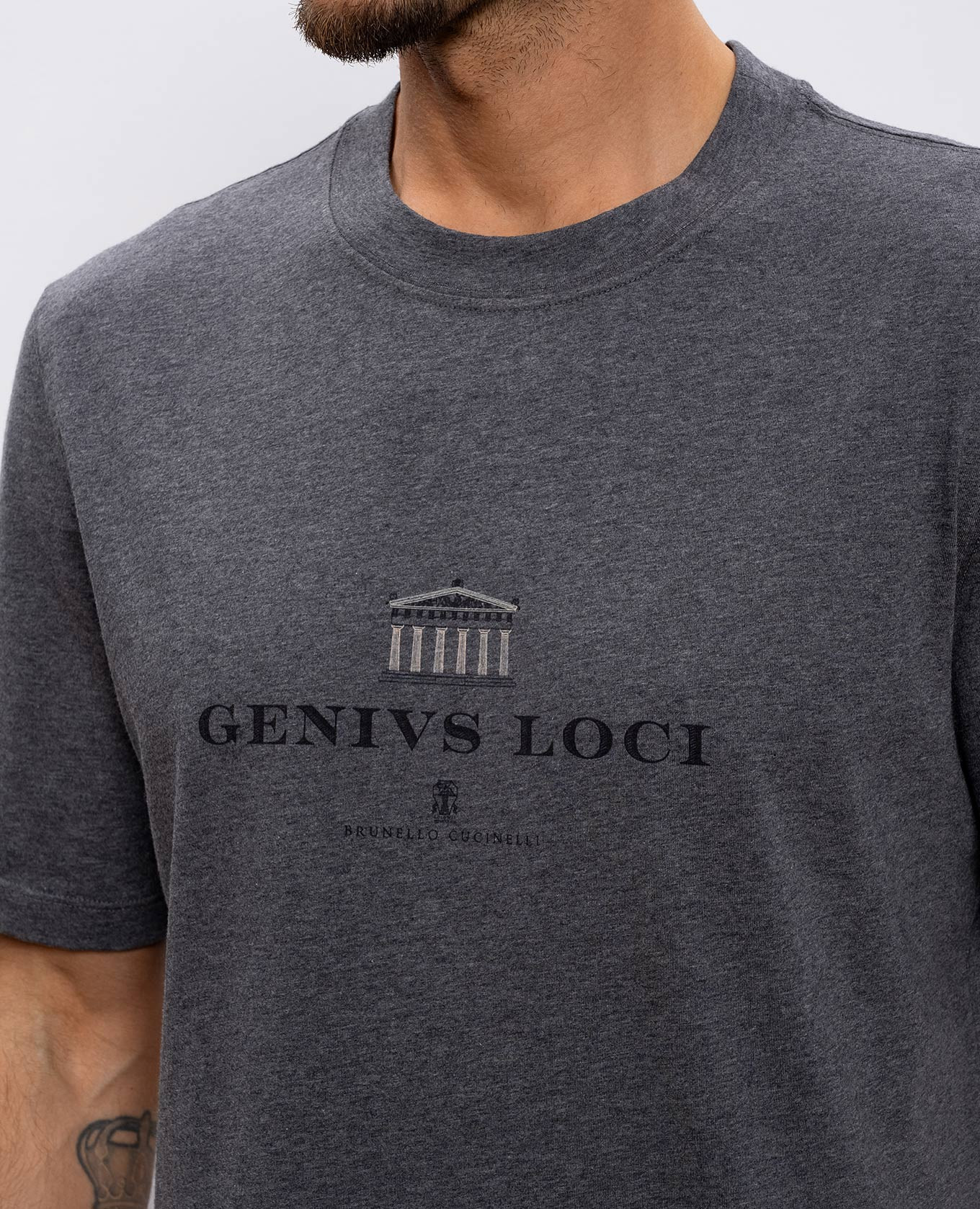 Genius Loci grey melange t-shirt Brunello Cucinelli 4