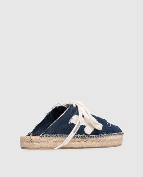 Off-White Blue logo patch mules OMIB00AS26DEN001