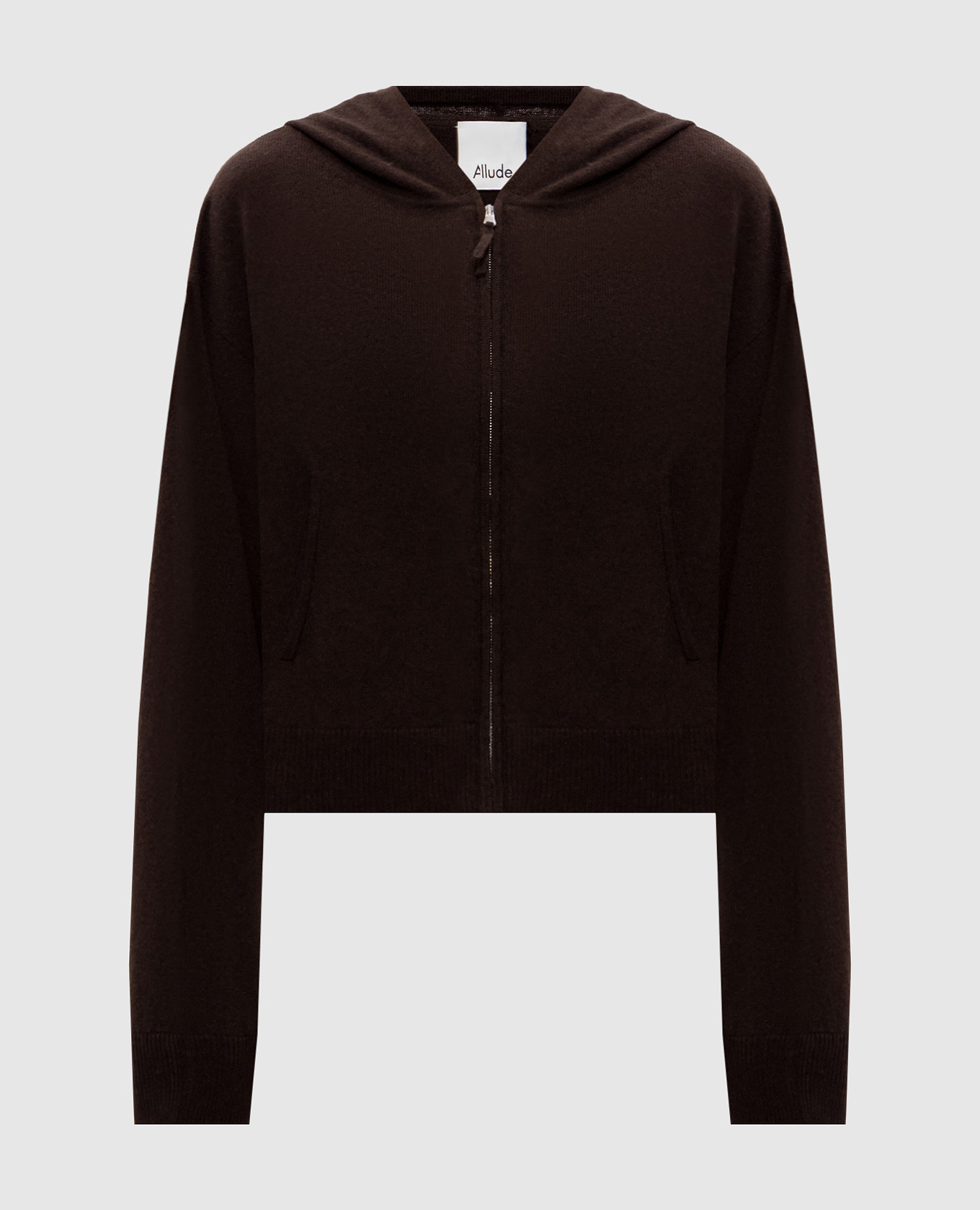 

Brown wool and cashmere cardigan with hood Allude