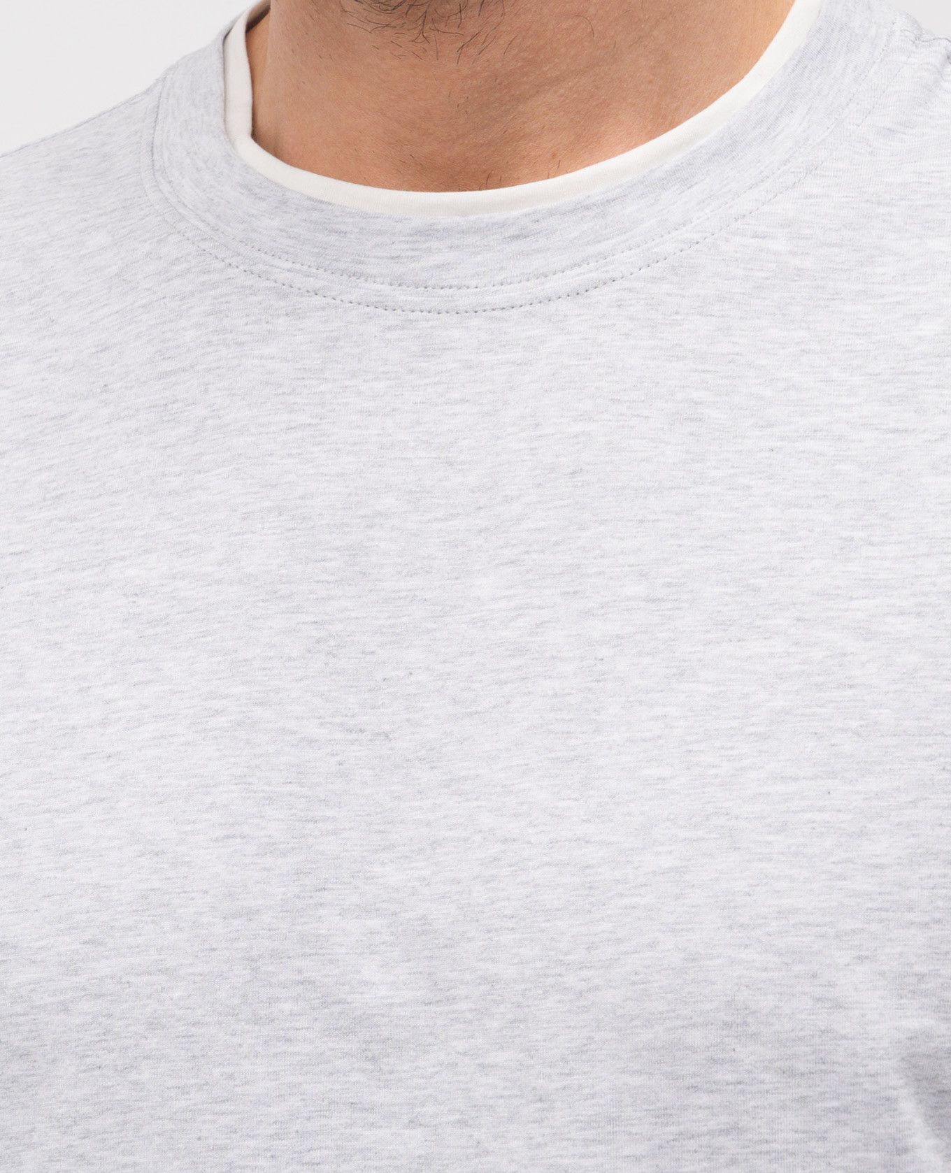 

Grey melange straight-cut T-shirt Brunello Cucinelli